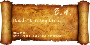 Babák Albertina névjegykártya